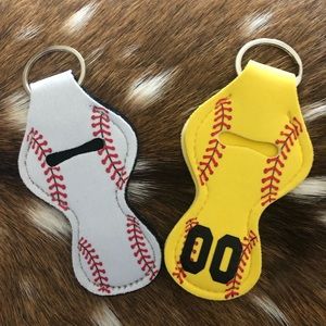 Softball/Baseball Keychain Chapstick Holder